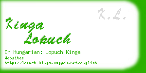 kinga lopuch business card